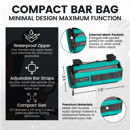 ALMSTHRE Compact Bar Bag, Waterproof Zipper & Adjustable Straps, Sterling Aqua 2