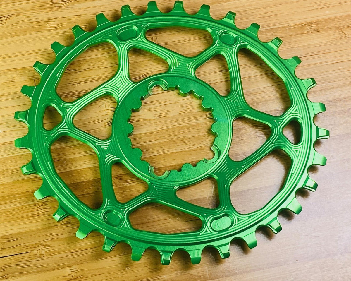 absoluteBLACK OVAL Direct Mount n/w Chainring for SRAM GXP 32t - Green 3