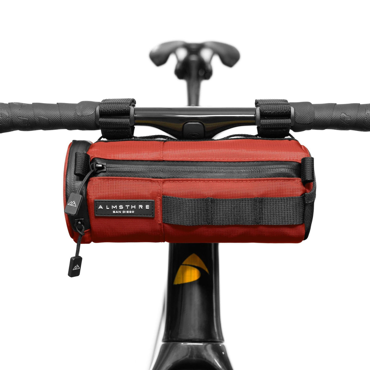 ALMSTHRE Compact Bar Bag, Waterproof Zipper & Adjustable Straps, Rust Red 1
