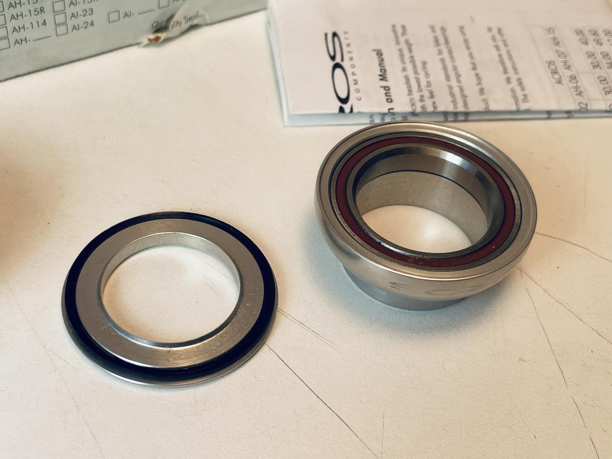 NOS ACROS AH-06 S01 Series Threadless 1-1/8" Headset Steel Bearings, Silver 6