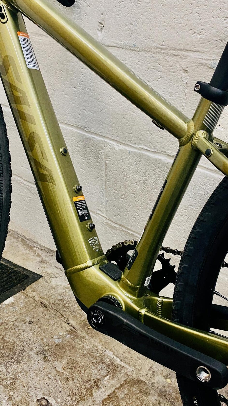 Salsa Confluence Drop Bar Apex 1 Electric Bike 700c Aluminum Avocado Green 49cm 14