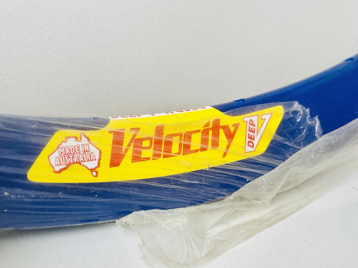NOS Australian Velocity Deep V 700c Alloy Rim Set 32h NMSW - Navy Blue 3