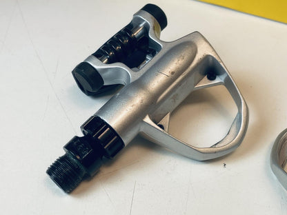 Vintage Mavic Sprint Clipless Pedals 9/16" Silver w/o Cleats Excellent Condition 7