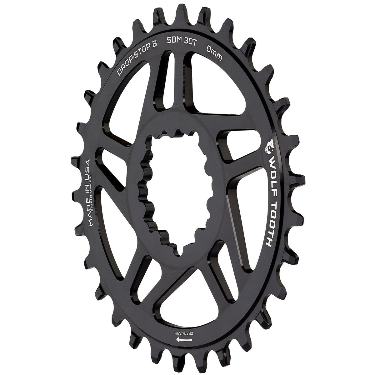 Wolf Tooth Direct Mount Chainring 30T Drop-Stop B, SRAM 3-Bolt Boost Cranks, 3mm 4