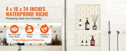 Succebuy Shower Niche Ready Tile Shelf Organizer Corners