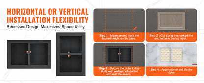 Succebuy Shower Niche Ready Tile Shelf Organizer Corners