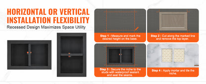 Succebuy Shower Niche Ready Tile Shelf Organizer Corners